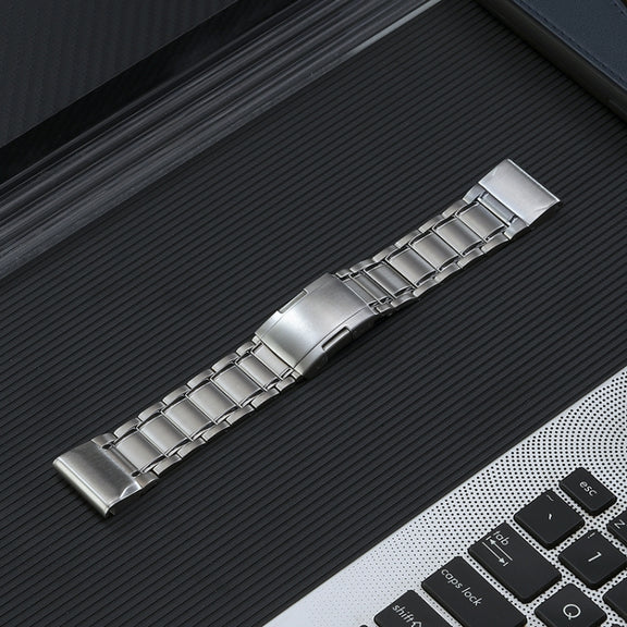 For Garmin Tactix 7 Pro/Fenix 7X/6X Pro 26mm Quick Release Five Bead Titanium Steel Watch Band(Silver)