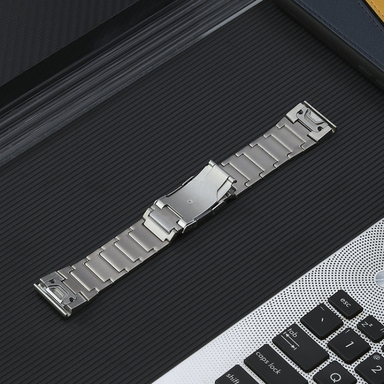 For Garmin Tactix 7 Pro/Fenix 7X/6X Pro 26mm Quick Release Five Bead Titanium Steel Watch Band(Silver) - free shipping - PMC TechLife - Order now!