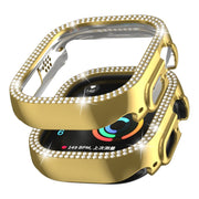 For Apple Watch Ultra 2 / Ultra 49mm Double Row Diamond Hollow PC Watch Case(Gold)
