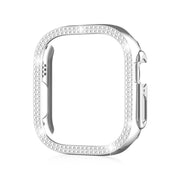 For Apple Watch Ultra 2 / Ultra 49mm Double Row Diamond Hollow PC Watch Case(Silver)