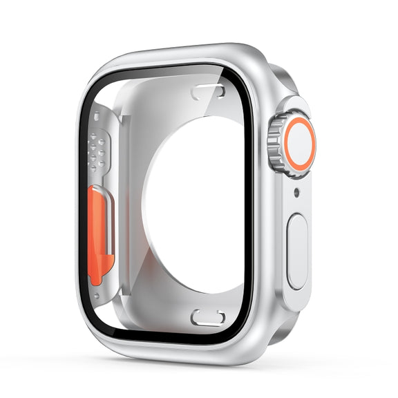 For Apple Watch Series 6 / 5 / 4 / SE 40mm Change to Ultra 49mm All-Inclusive Film Hybrid PC Watch Case(Silver)