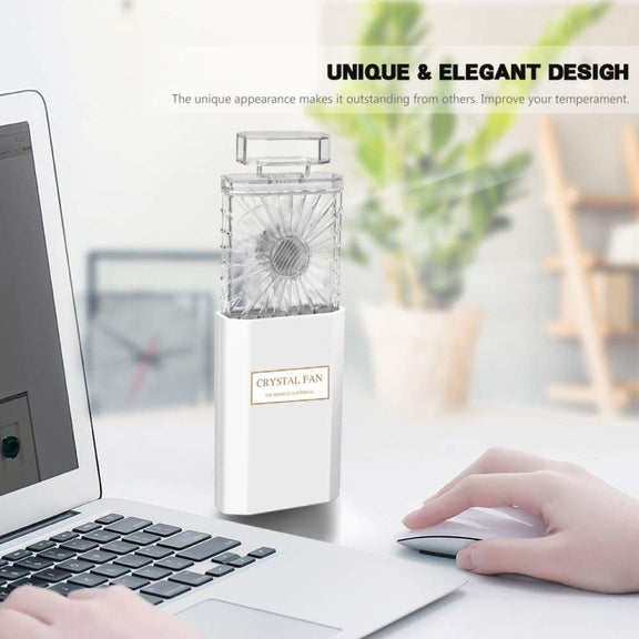 Perfume Shape Portable Fan Hidden Blade Fan(White)
