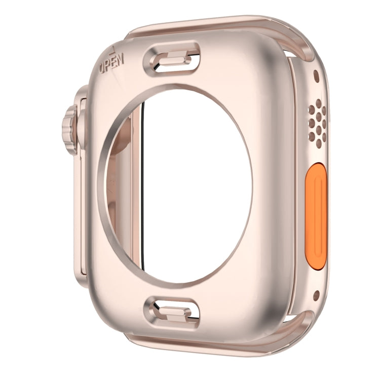 For Apple Watch Series 9 / 8 / 7 41mm Change to Ultra 49mm Water-resistant All-Inclusive Film Hybrid PC Watch Case(Rose Gold)