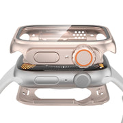 For Apple Watch Series 9 / 8 / 7 41mm Change to Ultra 49mm Water-resistant All-Inclusive Film Hybrid PC Watch Case(Rose Gold)