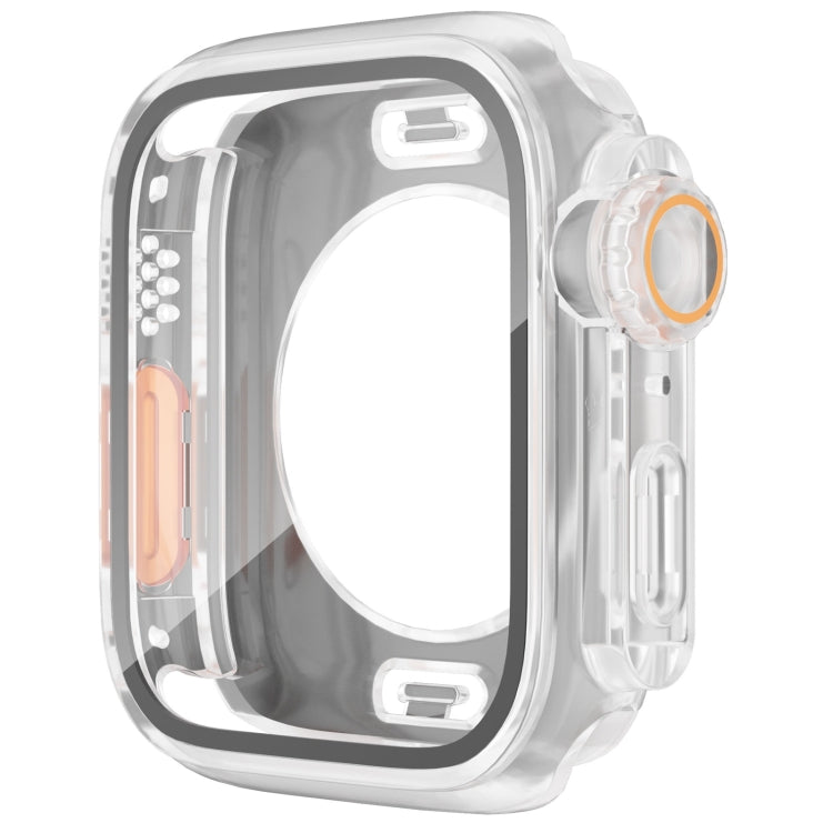 For Apple Watch Series 9 / 8 / 7 41mm Change to Ultra 49mm Water-resistant All-Inclusive Film Hybrid PC Watch Case(Transparent)