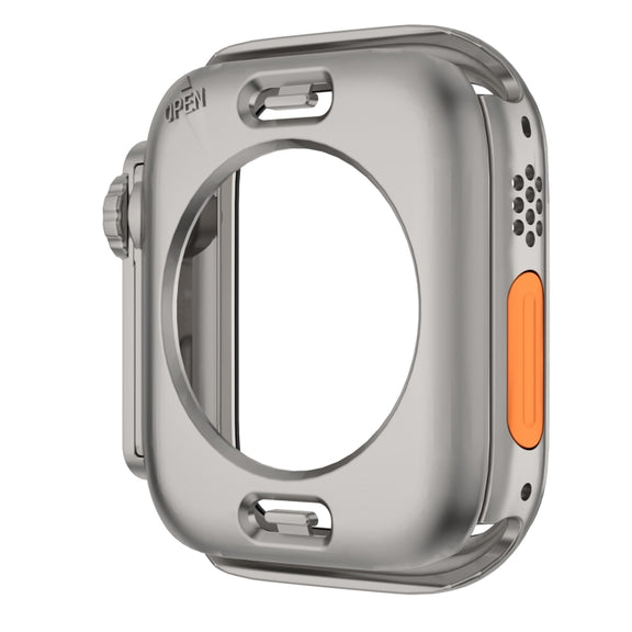For Apple Watch Series 9 / 8 / 7 45mm Change to Ultra 49mm Water-resistant All-Inclusive Film Hybrid PC Watch Case(Titanium Gold)