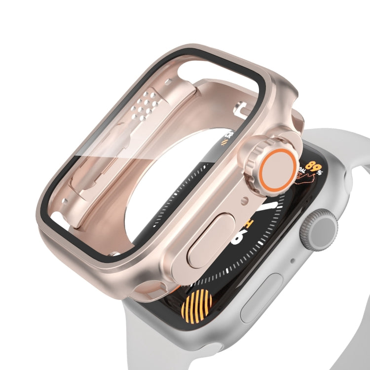 For Apple Watch Series 6 / 5 / 4 / SE 40mm Change to Ultra 49mm Water-resistant All-Inclusive Film Hybrid PC Watch Case(Rose Gold) - Watch Cases by PMC TechLife | Online Shopping South Africa | PMC TechLife | Buy Now Pay Later Mobicred