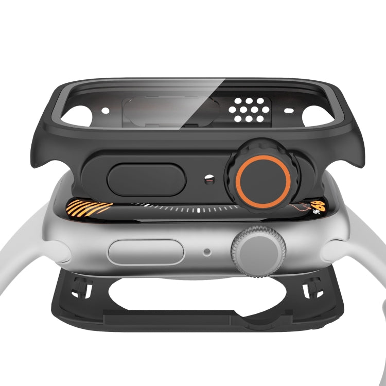 For Apple Watch Series 6 / 5 / 4 / SE 40mm Change to Ultra 49mm Waterproof All-Inclusive Film Hybrid PC Watch Case(Black) - Watch Cases by PMC TechLife | Online Shopping South Africa | PMC TechLife