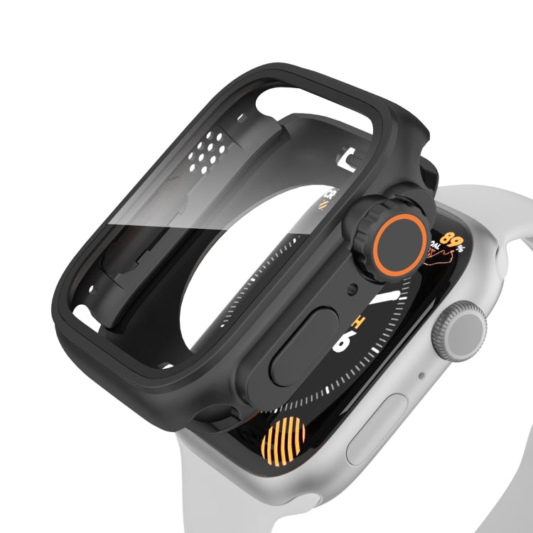 For Apple Watch Series 6 / 5 / 4 / SE 40mm Change to Ultra 49mm Water-resistant All-Inclusive Film Hybrid PC Watch Case(Black) - Watch Cases by PMC TechLife | Online Shopping South Africa | PMC TechLife