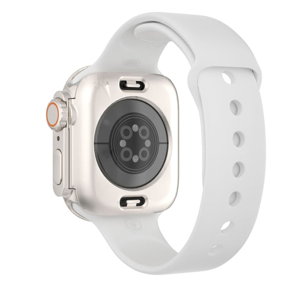 For Apple Watch Series 6 / 5 / 4 / SE 40mm Change to Ultra 49mm Water-resistant All-Inclusive Film Hybrid PC Watch Case(Starlight Silver)