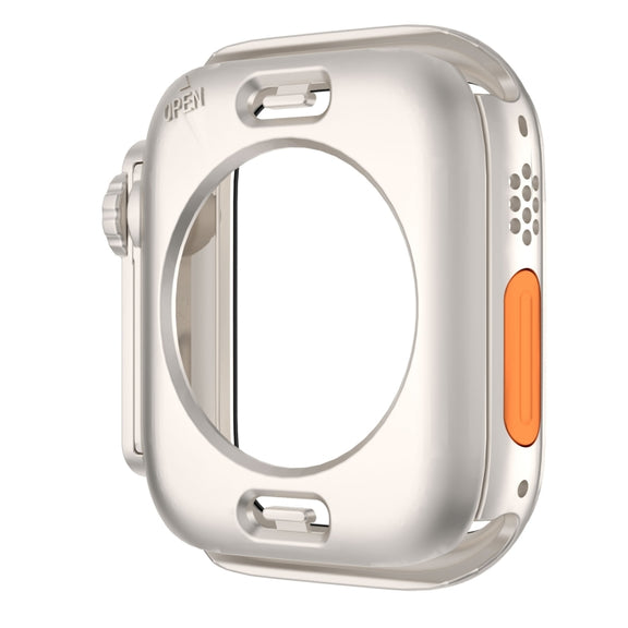 For Apple Watch Series 6 / 5 / 4 / SE 44mm Change to Ultra 49mm Water-resistant All-Inclusive Film Hybrid PC Watch Case(Starlight Silver)