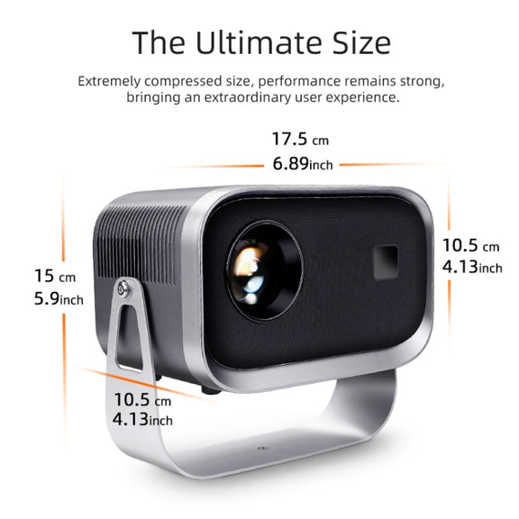 AUN A003 1280x720P 150 Lumens Same Screen Version Portable Home Theater LED HD Digital Projector, AU Plug(Grey)