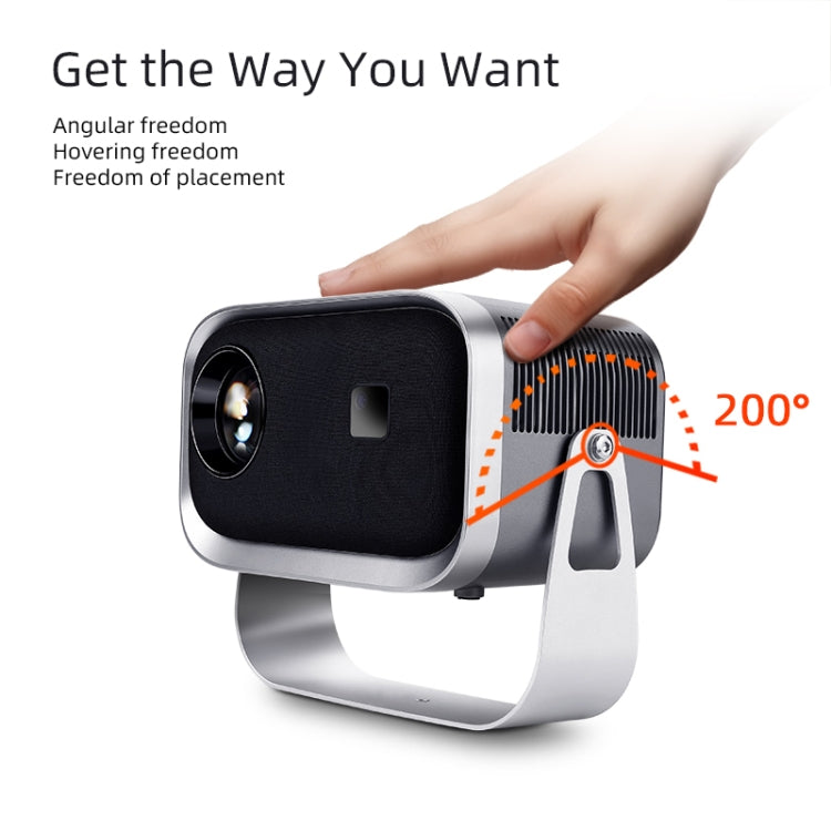 AUN A003 1280x720P 150 Lumens Same Screen Version Portable Home Theater LED HD Digital Projector, EU Plug(Grey)