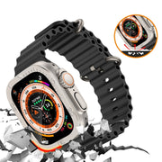 For Apple Watch Ultra 49mm Number Ring Metal Frame Integrated Tempered Film(Original Color)