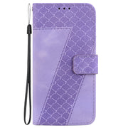 For Motorola Edge 2024 Seven-shaped Embossed Leather Phone Case(Purple)