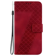 For Motorola Edge 2024 Seven-shaped Embossed Leather Phone Case(Red)