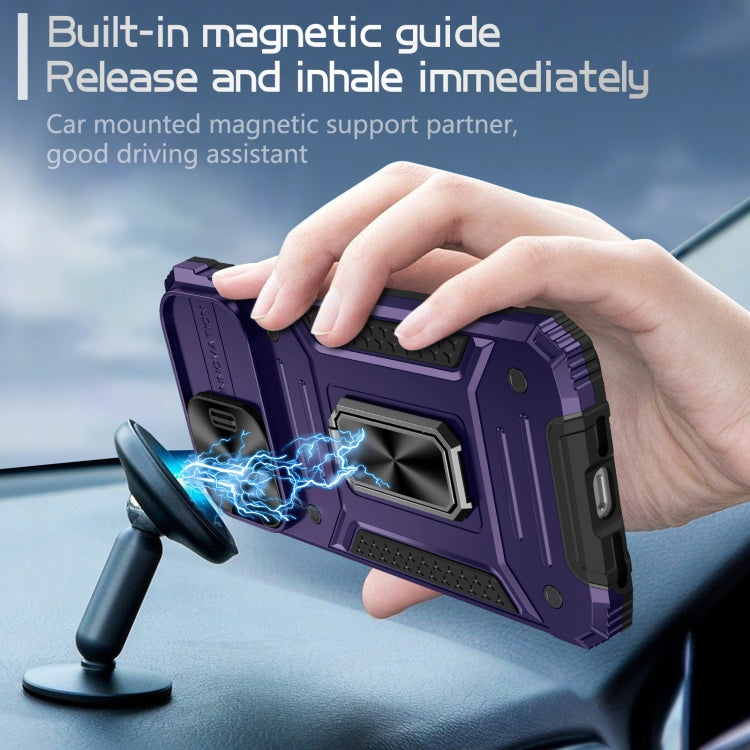 For iPhone 14 Pro Camshield Robot TPU Hybrid PC Phone Case(Purple) - iPhone 14 Pro Cases by PMC TechLife | Online Shopping South Africa | PMC TechLife