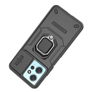 For Xiaomi Redmi Note 12 4G Global Sliding Camshield TPU + PC Shockproof Phone Case with Holder(Black)