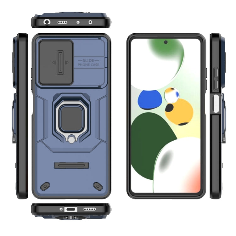 For Xiaomi Redmi Note 12 Pro 5G Global Sliding Camshield TPU + PC Shockproof Phone Case with Holder(Blue) - free shipping - PMC TechLife - Order now!