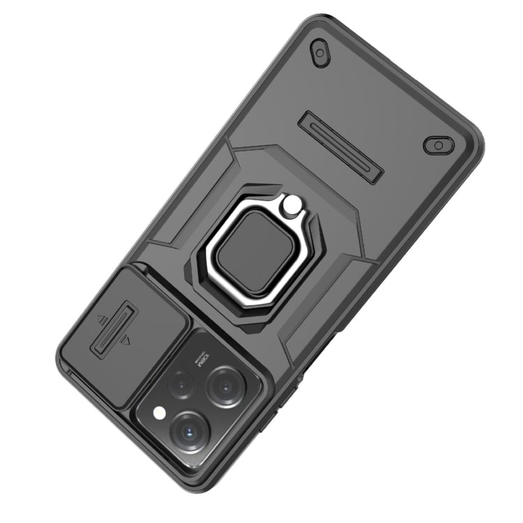 For Xiaomi Redmi Note 12 Pro 5G Global Sliding Camshield TPU + PC Shockproof Phone Case with Holder(Purple) - Xiaomi Cases by PMC TechLife | Online Shopping South Africa | PMC TechLife | Buy Now Pay Later Mobicred