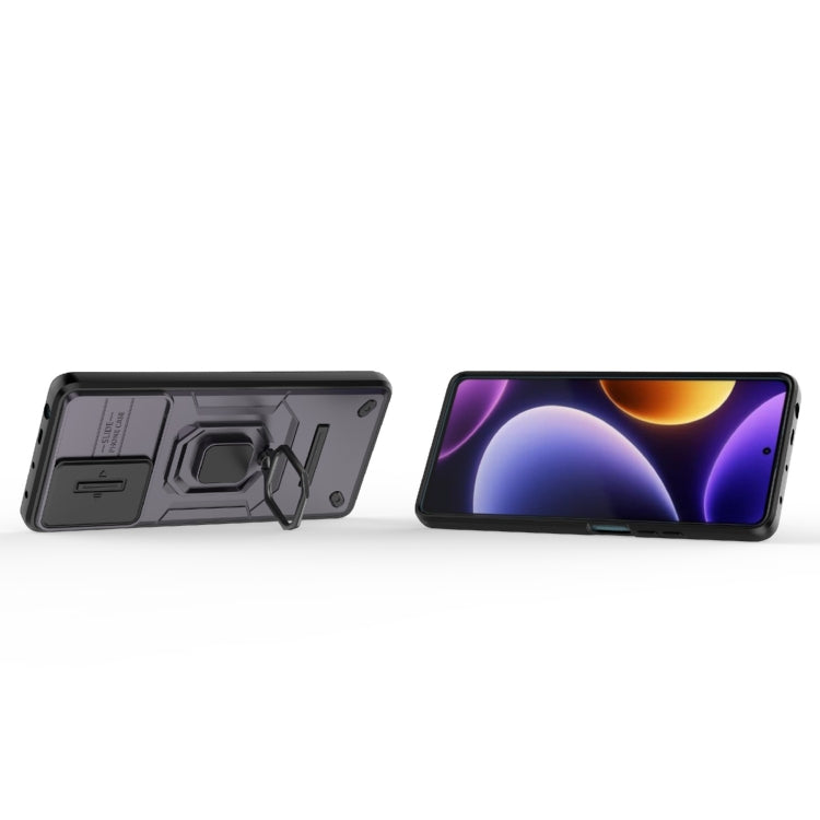 For Xiaomi Redmi Note 12 Turbo 5G Sliding Camshield TPU + PC Shockproof Phone Case with Holder(Purple) - free shipping - PMC TechLife - Order now!