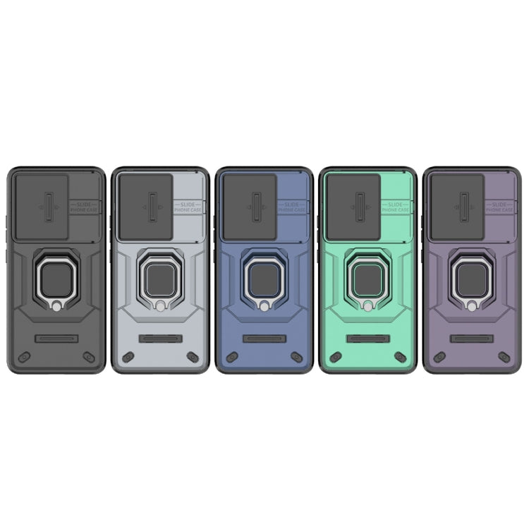 For Xiaomi Redmi K60 Ultra 5G Sliding Camshield TPU + PC Shockproof Phone Case with Holder(Grey) - Xiaomi Cases by PMC TechLife | Online Shopping South Africa | PMC TechLife | Buy Now Pay Later Mobicred