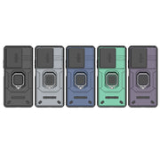 For Xiaomi Redmi Note 13 5G Sliding Camshield TPU + PC Shockproof Phone Case with Holder(Grey)