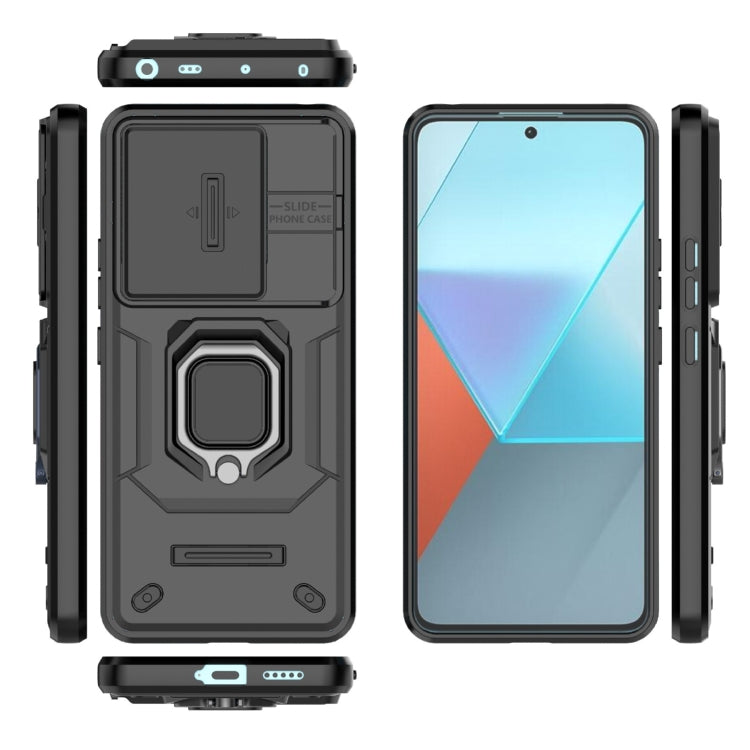 For Xiaomi Redmi Note 13 Pro 5G Sliding Camshield TPU + PC Shockproof Phone Case with Holder(Black) - Xiaomi Cases by PMC TechLife | Online Shopping South Africa | PMC TechLife | Buy Now Pay Later Mobicred