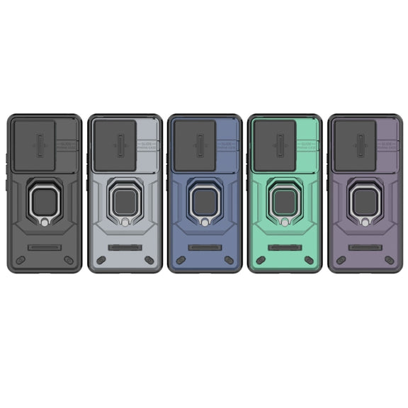 For Xiaomi Redmi Note 13 Pro 5G Sliding Camshield TPU + PC Shockproof Phone Case with Holder(Black)