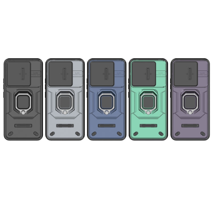 For Xiaomi 14 Pro 5G Sliding Camshield TPU + PC Shockproof Phone Case with Holder(Grey) - 14 Pro Cases by PMC TechLife | Online Shopping South Africa | PMC TechLife