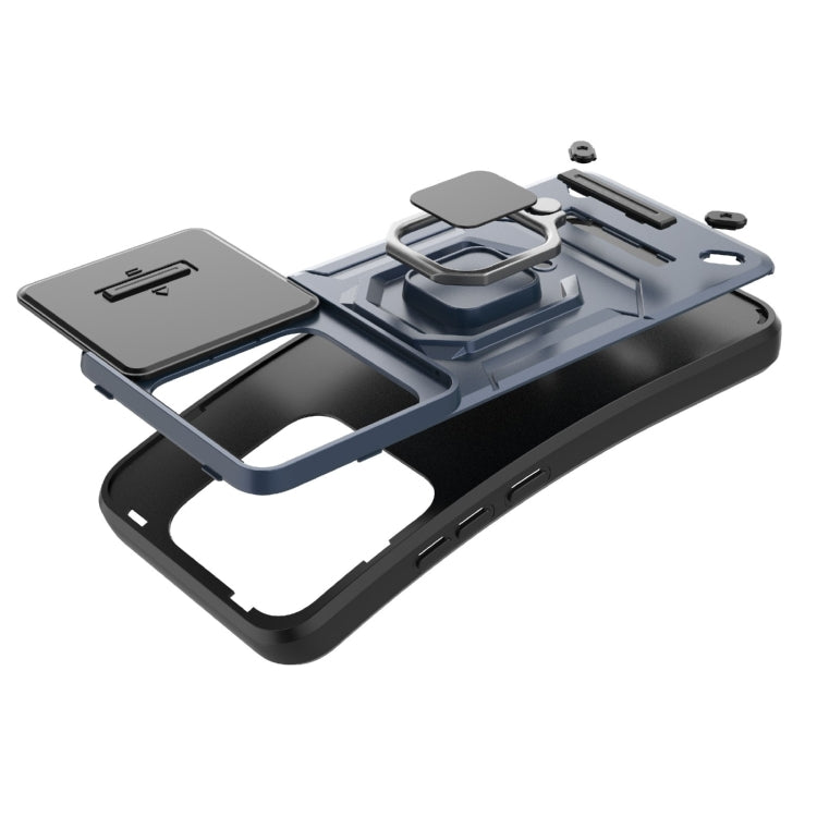 For Xiaomi 14 Sliding Camshield TPU + PC Shockproof Phone Case with Holder(Black) - 14 Cases by PMC TechLife | Online Shopping South Africa | PMC TechLife | Buy Now Pay Later Mobicred