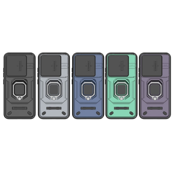 For Xiaomi 14 Sliding Camshield TPU + PC Shockproof Phone Case with Holder(Grey)