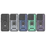 For Xiaomi 14 Sliding Camshield TPU + PC Shockproof Phone Case with Holder(Purple)