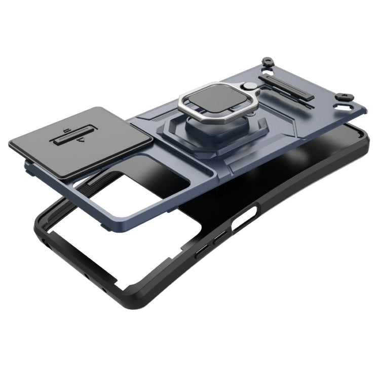 For Xiaomi Redmi Note 13R Pro 5G Sliding Camshield TPU + PC Shockproof Phone Case with Holder(Purple) - Xiaomi Cases by PMC TechLife | Online Shopping South Africa | PMC TechLife | Buy Now Pay Later Mobicred