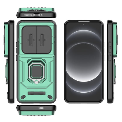 For Xiaomi 14 Ultra Sliding Camshield TPU + PC Shockproof Phone Case with Holder(Green) - free shipping - PMC Jewellery - Order now!