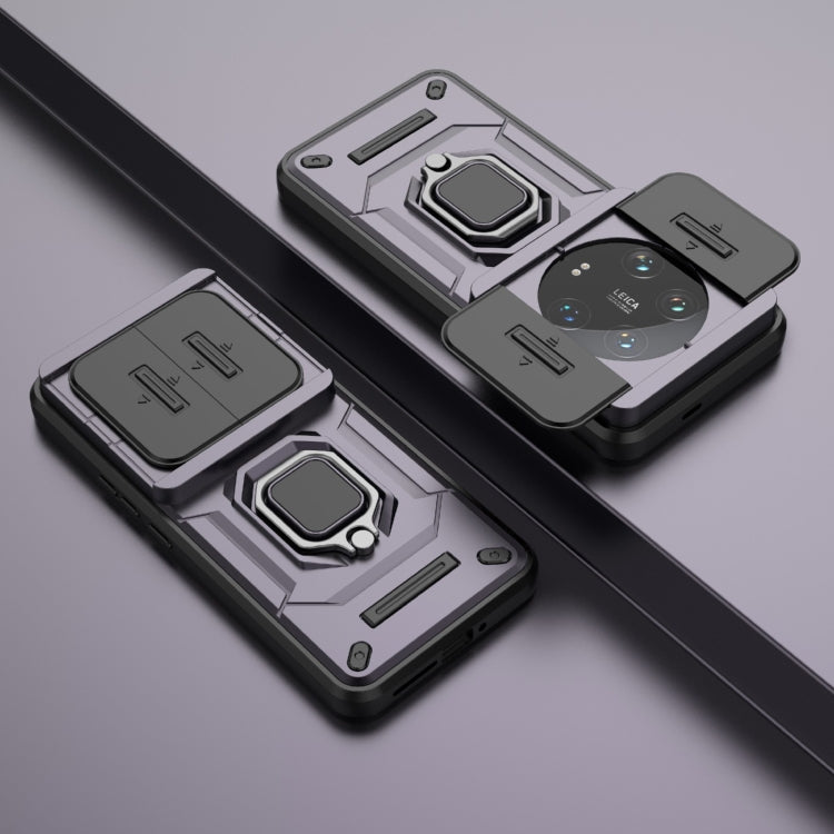 For Xiaomi 14 Ultra Sliding Camshield TPU + PC Shockproof Phone Case with Holder(Purple) - free shipping - PMC TechLife - Order now!