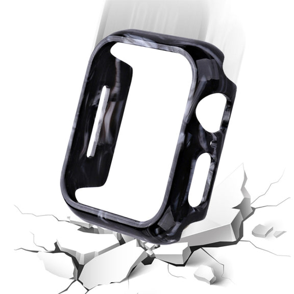 For Apple Watch Ultra 2 / Ultra 49mm Printed Resin PC Watch Case(Black Pink)