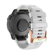 For Garmin Fenix 7S / 6S Pro / 5S Plus 20mm Rose Gold Buckle Quick Release Silicone Watch Band(White) - free shipping - PMC TechLife - Order now!
