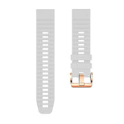 For Garmin Fenix 7S / 6S Pro / 5S Plus 20mm Rose Gold Buckle Quick Release Silicone Watch Band(White)