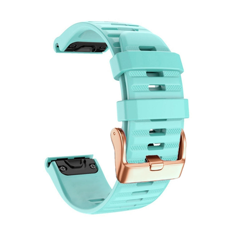 For Garmin Fenix 7S / 6S Pro / 5S Plus 20mm Rose Gold Buckle Quick Release Silicone Watch Band(Mint Green) - free shipping - PMC TechLife - Order now!