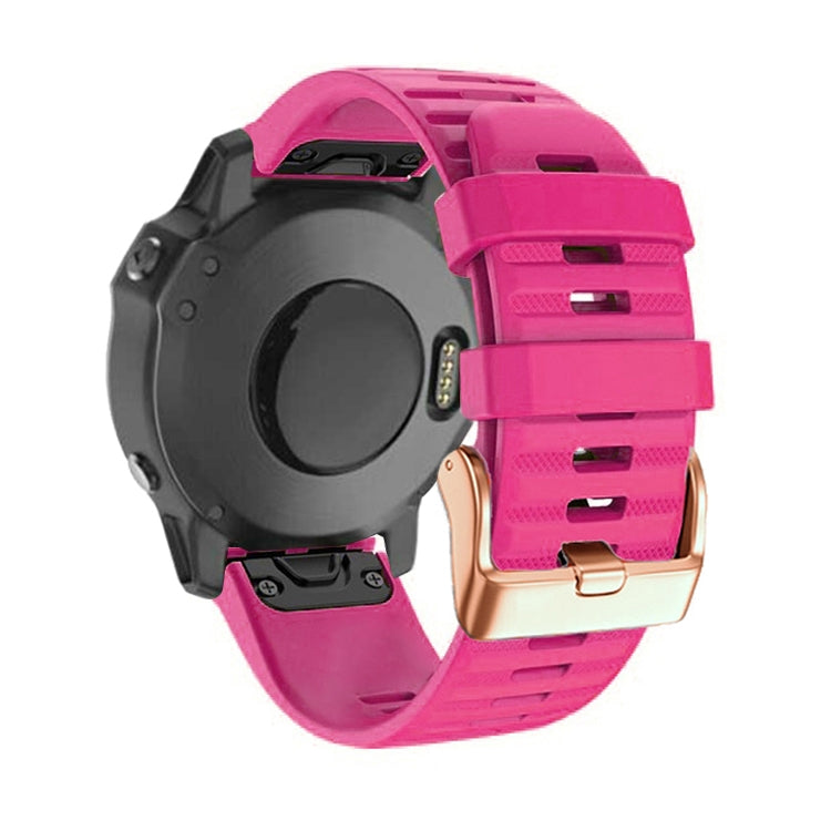 For Garmin Fenix 7S / 6S Pro / 5S Plus 20mm Rose Gold Buckle Quick Release Silicone Watch Band(Pink) - free shipping - PMC TechLife - Order now!