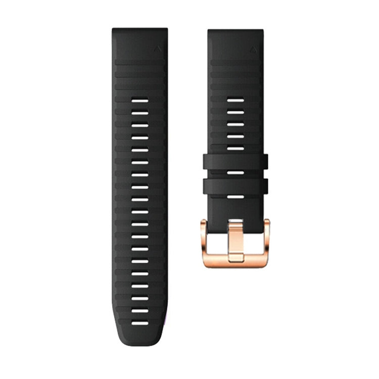 For Garmin Fenix 7S / 6S Pro / 5S Plus 20mm Rose Gold Buckle Quick Release Silicone Watch Band(Black) - free shipping - PMC TechLife - Order now!