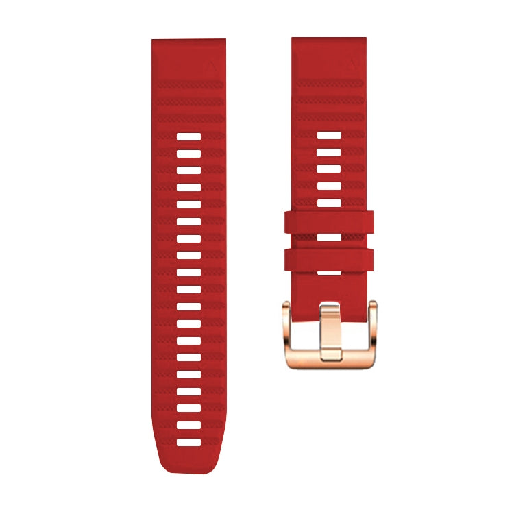 For Garmin Fenix 7S / 6S Pro / 5S Plus 20mm Rose Gold Buckle Quick Release Silicone Watch Band(Red) - free shipping - PMC TechLife - Order now!