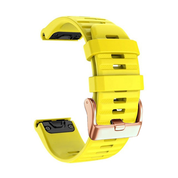 For Garmin Fenix 7S / 6S Pro / 5S Plus 20mm Rose Gold Buckle Quick Release Silicone Watch Band(Yellow) - free shipping - PMC TechLife - Order now!
