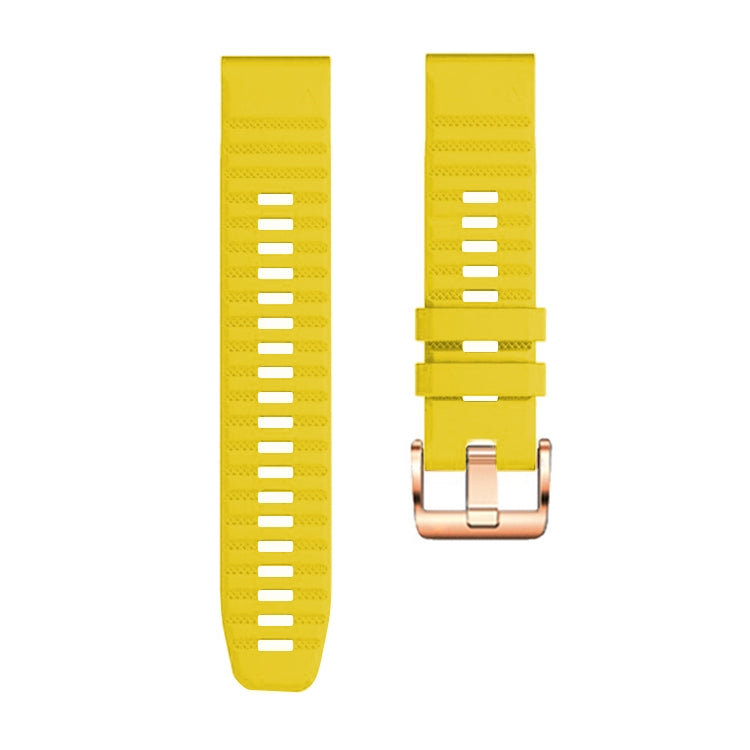 For Garmin Fenix 7S / 6S Pro / 5S Plus 20mm Rose Gold Buckle Quick Release Silicone Watch Band(Yellow) - free shipping - PMC TechLife - Order now!