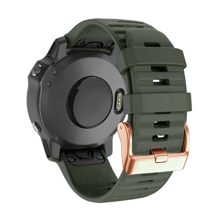 For Garmin Fenix 7S / 6S Pro / 5S Plus 20mm Rose Gold Buckle Quick Release Silicone Watch Band(Army Green) - free shipping - PMC TechLife - Order now!