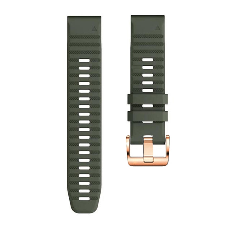 For Garmin Fenix 7S / 6S Pro / 5S Plus 20mm Rose Gold Buckle Quick Release Silicone Watch Band(Army Green) - free shipping - PMC TechLife - Order now!