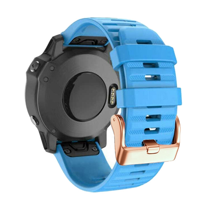 For Garmin Fenix 7S / 6S Pro / 5S Plus 20mm Rose Gold Buckle Quick Release Silicone Watch Band(Blue) - free shipping - PMC TechLife - Order now!