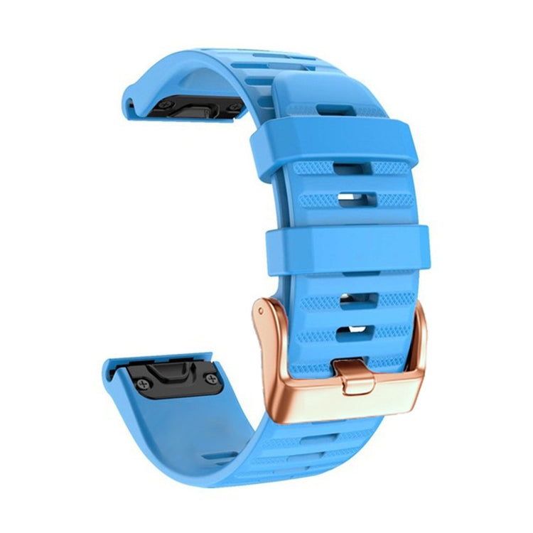 For Garmin Fenix 7S / 6S Pro / 5S Plus 20mm Rose Gold Buckle Quick Release Silicone Watch Band(Blue) - free shipping - PMC TechLife - Order now!