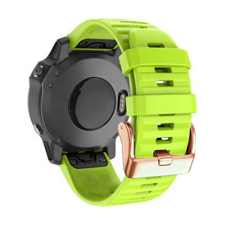 For Garmin Fenix 7S / 6S Pro / 5S Plus 20mm Rose Gold Buckle Quick Release Silicone Watch Band(Green) - free shipping - PMC TechLife - Order now!